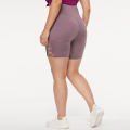 Purple High Waisted Biker Short Hollow Out Cozy Athletic Shorts Women Side Cross Plus Size Biker Short